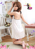 Sexy White Babydoll Lingerie With Black Ribbon