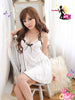 Sexy White Babydoll Lingerie With Black Ribbon