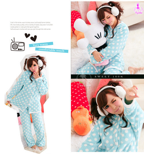 Baby blue Hooded Pajama - LingerieCats
