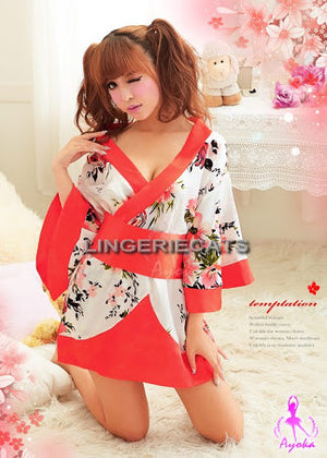 (Discn't) Blooming Kimono 2 Pcs Costume - LingerieCats