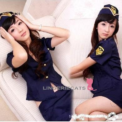 Sexy Blue Police Costume - LingerieCats