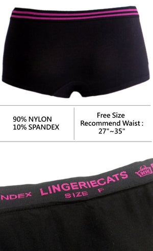 Lingeriecats Women's Short Cut Seamless Sports Box Briefs Underwear - LingerieCats