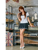LINGERIECATS Sexy Black ? White School Girl Uniform Cosplay Costume Set (Free Sport Pant Gift)