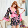 Lingeriecats Sexy Sweet Black Color Japanese Kimono Lingerie Robe