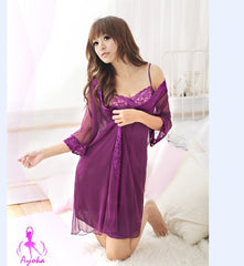 Sexy Purple Babydoll Lingerie Robe (Plus SIze)