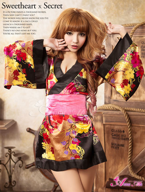 Lingeriecats Sexy Luxury Japanese Kimono Outfit Cosplay Costume Set - LingerieCats
