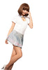 LINGERIECATS Sexy Grey Pinky 2pcs School Girl Uniform Cosplay Costume Set