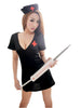 LINGERIECATS Sexy Expose Back-side Black 3pcs Nurse Cosplay Costume Set