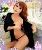Lingeriecats Sexy satin wrap trimmed with ruffle detail along neckline