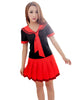 LINGERIECATS Black ? Red School Girl Uniform Cosplay Costume Set  (Free Sport Pant Gift)