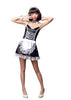 LINGERIECATS Black with White Lace 5pcs sexy Maid Cosplay Costume Set  (Free Sport Pant Gift)