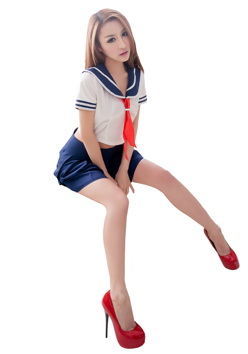 LINGERIECATS Japaness AV style  School Girl Uniform Cosplay Costume Set  (Free Sport Pant Gift) - LingerieCats