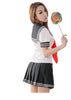 LINGERIECATS Sexy Black ? White School Girl Uniform Cosplay Costume Set (Free Sport Pant Gift)