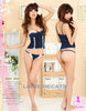 Romantic Rayon Zipper Front Corset Set