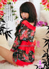 LINGERIECATS brand Love Blossom Red and Black Kimono 2 Pcs Costume
