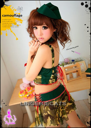 Sexy Army 3 Pieces Costume - LingerieCats
