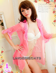 Ruffled Mistyrose Robe
