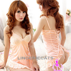Lingeriecats Enchanting Bright Orange Rayon Chemise