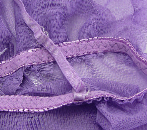 Hot Sexy Open Front Purple Babydoll Lingerie - LingerieCats