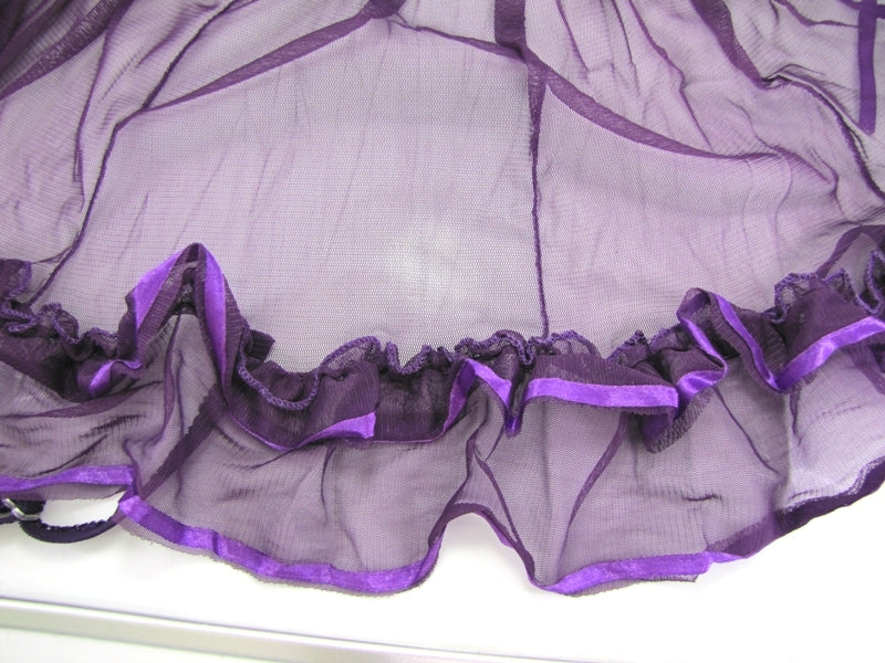 Hot Sexy Purple Lingerie Skirt with Stocking 3 Set - LingerieCats