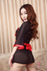 Sexy Black See-Through Japanese kimono Robe