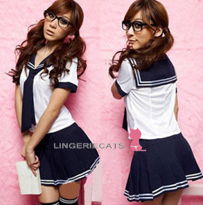 Sexy & Cute School Girl Costume Lingerie Uniform - LingerieCats
