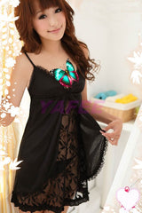 Sexy Black Babydoll Lingerie Lace Dress