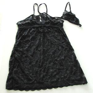 Elegant Mesh Black Babydoll Lingerie Dress - LingerieCats