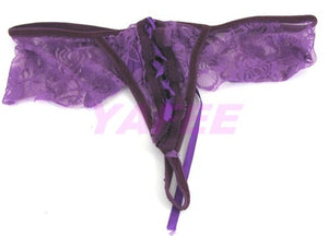 Flirty Purple Lace Babydoll Lingerie G-String - LingerieCats