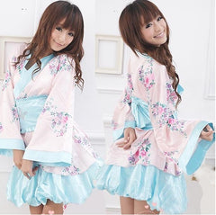 Sweet Blue/White Japanese Kimono Lingerie Robe