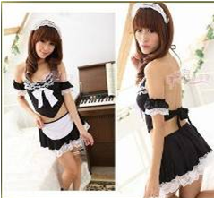 Seductive French Maid Costume Lingerie 8 Pieces Set