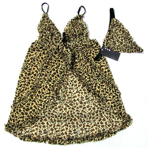 Hot Leopard Babydoll Lingerie Dress - LingerieCats