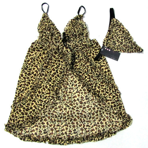 Hot Leopard Babydoll Lingerie Dress - LingerieCats