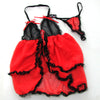 Hot Red Black Open Front Babydoll Lingerie