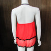 Hot Red Black Open Front Babydoll Lingerie