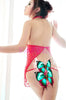 Hot Red Heart Pattern See Through Babydoll Lingerie