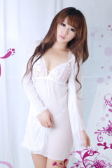 Sexy White Babydoll Long Sleaves Lingerie (Plus Size)