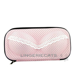 Sweet Pink Dots Bra Travel Bag