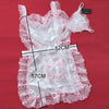 Seductive White Apron with Pink Lace  Lingerie Costume