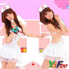 Seductive White Nurse Costume Lingerie G-string Hair Band