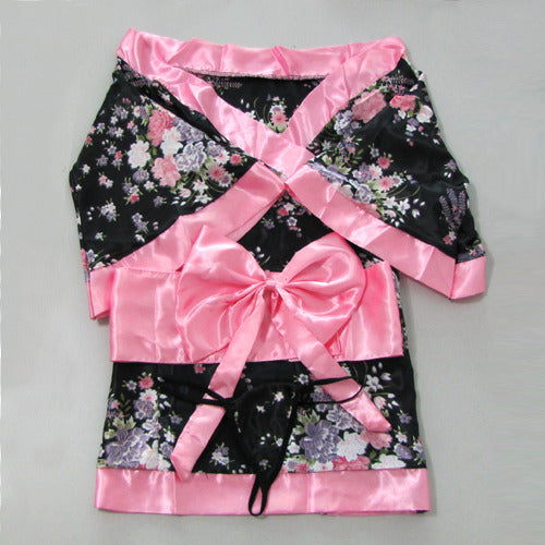 Sexy Black Japanese Kimono Style Lingerie Robe - LingerieCats