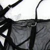 Sexy Black Open Front Babydoll Lingerie Set