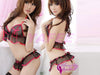 Sexy Black Red Satin 2 Piece Lingerie