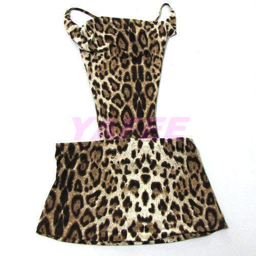 Sexy Leopard Backless V-neck Clubwear Lingerie Dress - LingerieCats