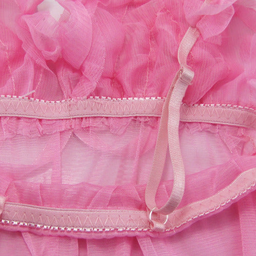 Sexy Pink Babydoll Lingerie Dress Ribbon G-string - LingerieCats