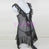 Sexy V-Shape Black Babydoll Lingerie Dress
